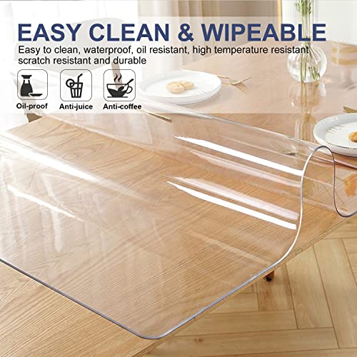 14X24 In Clear Table Protector Plastic Pvc Desk Protector Tablecloth Cover Office Desk Pad Mat Wood Furniture Glass Dining Tabletop Countertop Protection Waterproof Rectangular With Free Mouse Pad #TOP2