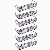 SWOMMOLY 6 Pack Wall Mount Spice Rack, Single Tier Spice Organizer, Black, Medium