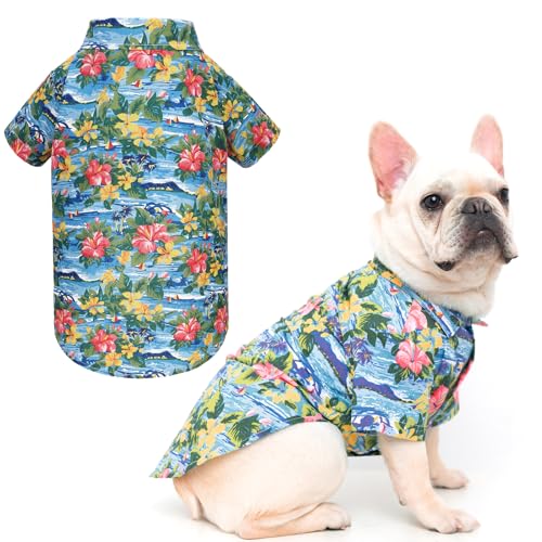 EXPAWLORER Dog Hawaiian Shirt - Dog Summer Clothes, Breathable Po...