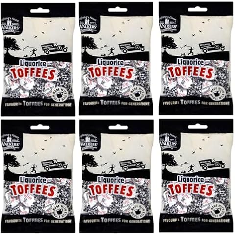 Walkers' Nonsuch Liquorice Toffees | with Condensed Milk & Black Treacle | Imported from the UK | Traditional British Candy | Old Fashioned Licorice Toffee | 5.29 Oz (Pack of 6) Cover