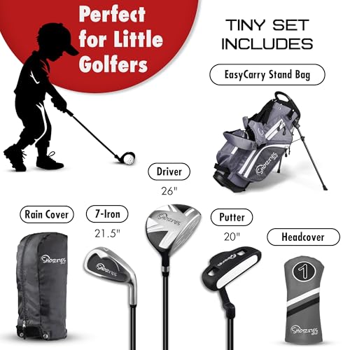 Shorties Golf - Kids Golf Club Set | Perfect for Toddler Golfers and Kids 34"-38" Tall | EasyCarry Stand Bag | Driver, 7-Iron, Putter, Headcover, and Rain Cover - Image 3