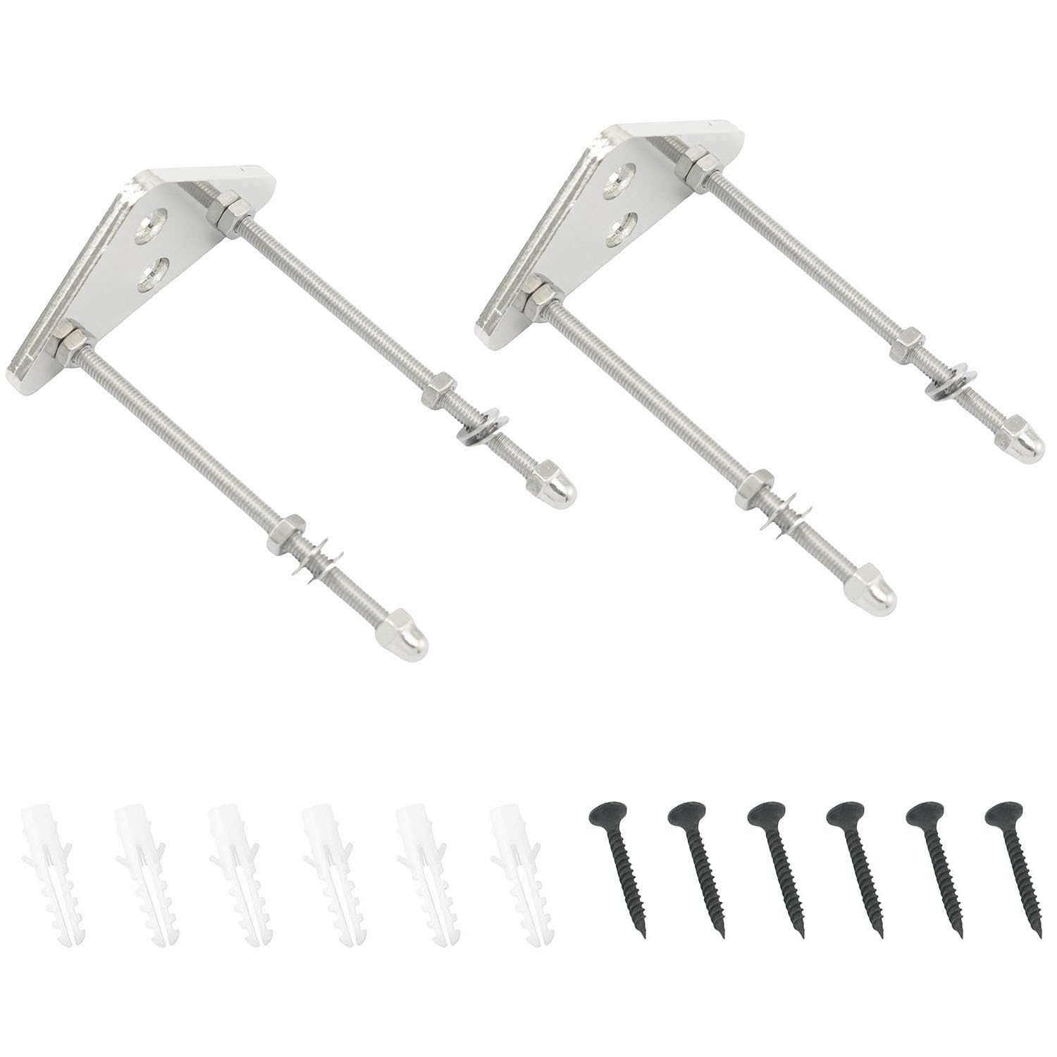 TAODAN Lot de 2 supports muraux triangulaires en aluminium pour skateboard - Rangement horizontal ou vertical - Étagère métallique flottante pour planche à roulettes de 4,1 cm