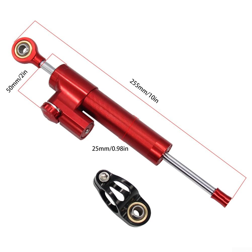 Scooter Lenkstabilisator Dämpfer, verstellbarer Scooter-Lenkungsdämpfer für Zero 10X für VSETT 10 (rot)