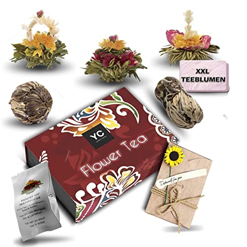 Yang Chai Teeblumen Mix "Excite" - Geschenkset Erblühtee Grüner Tee in 5 Sorten, Teerosen, Teeblume, Blooming Tea, Tee Geschenk für Frauen, Mutter, Teeliebhaber Cover