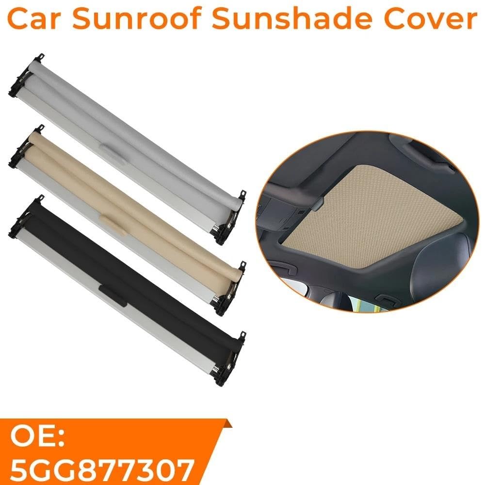 Scheibenabdeckung Gegen Für VW Für Golf 2013-2018 Sonnendachfenster Autokuppel Rollo Schild Sonnenschutz Vorhangabdeckung Schatten Schiebedach Montage(Beige)