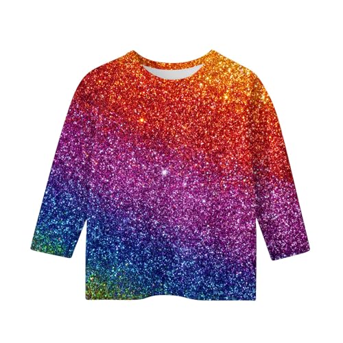 Girls Shirts 3/4 Length Sleeve Clothes Loose Fit Round Neck Summer Tops Elbow Sleeve Pullover Outfits 5-16 Years3