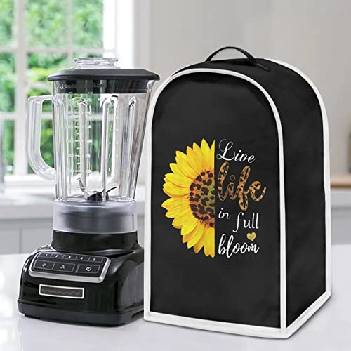 Poceacles Copertura trapuntata per frullatore da cucina, Lives Life is Full Bloom, copertura antipolvere per frullatore resistente, decorazione per mixer o caffettiera