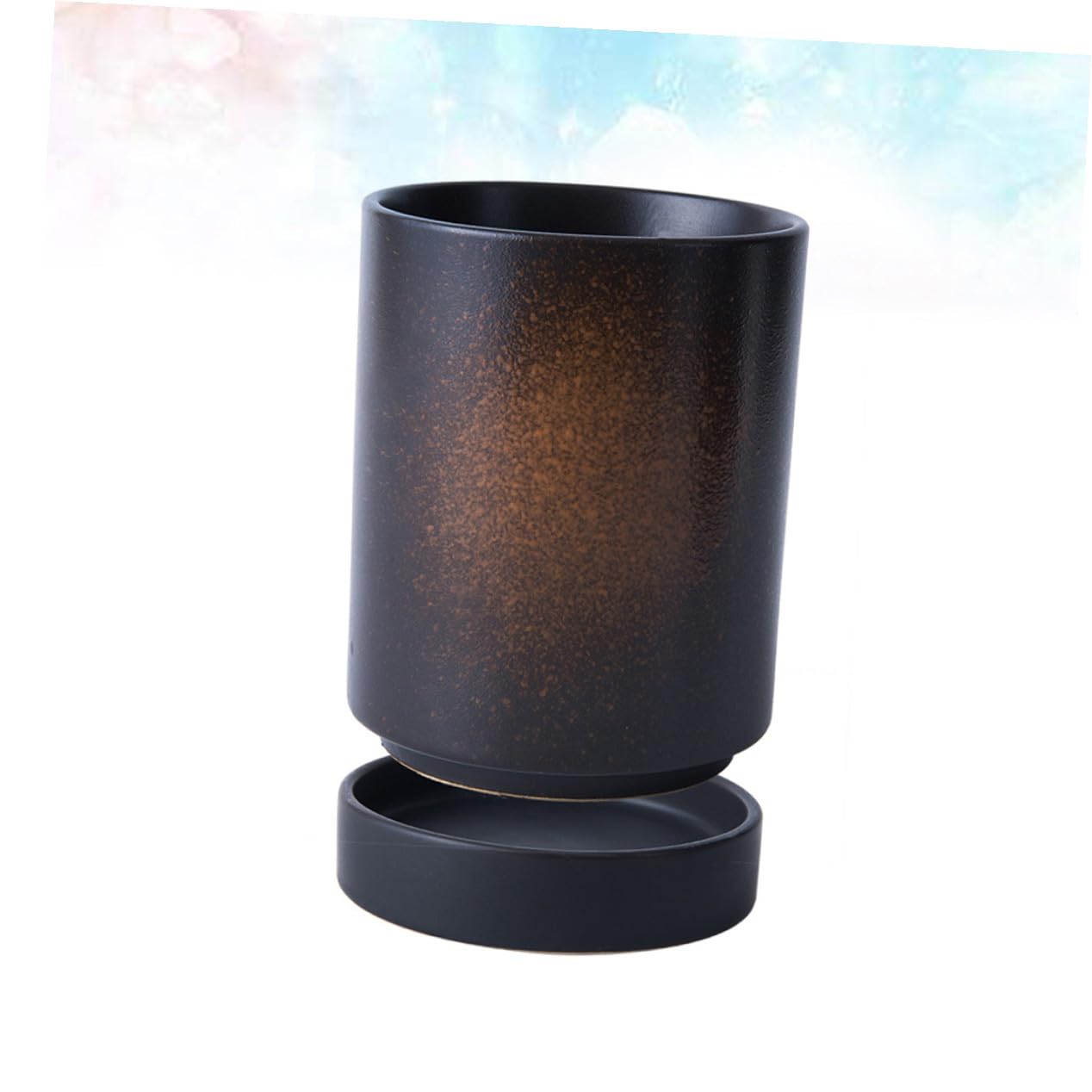 Alipis Support à Baguettes en Céramique Noir Égouttoir Intégré, Rangement Pratique pour Couverts et Cuillères, Cuisine et Présent de Pendaison de Crémaillère