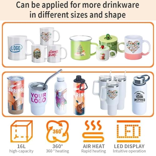 Four à sublimation 16L de haute précision pour personnaliser vos mugs et gourdes - 6