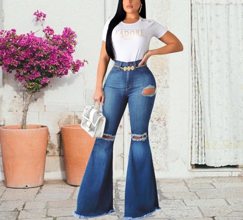 Bell-Bottom-Jeans-for-Women-Skinny-Flared-Jeans-Elastic-High-Waisted-Vintage-70s-Classic-Stretchy-Wide-Leg-Denim-Pants 51iVd09hOUL