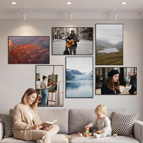 Image of QUTREY 16x24 Poster Frames 6 Packs, Black Frames 16x24 for Wall Gallery, Display 16 by 24 Posters, Photos & Art Prints Vertically or Horizontally