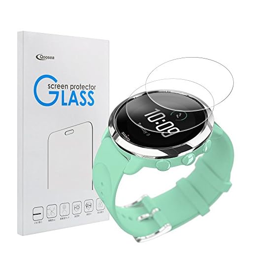 Qoosea skärmskydd för Suunto 3 fitness (2-pack) full täckning härdat glas skärmskydd, hög definition reptålig hög beröringskänslighet bubbelfri anti-fingeravtryck skyddsfilm