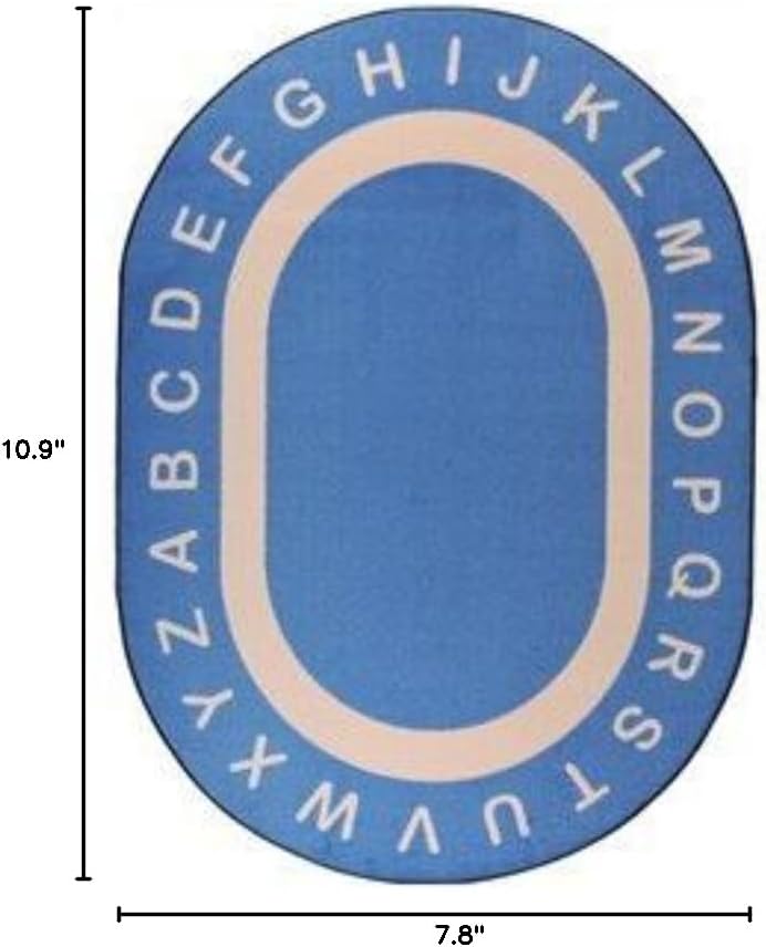 Joy Carpets 1811DD-01 Endless Alphabet Rug 7 ft. 8 in. x 10 ft. 9 in. Oval - Seaside