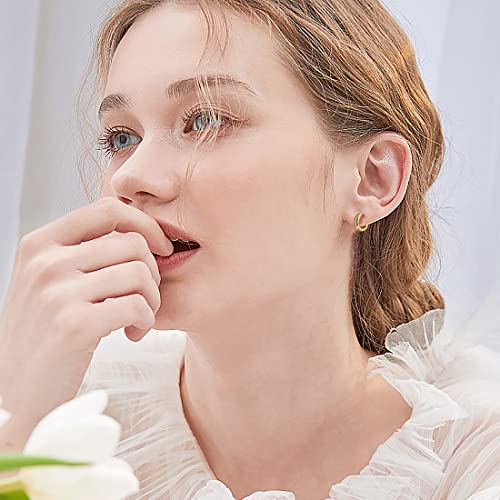 Gacimy Gold Huggie Earrings for Women 14K Real Gold Plated, 4mm Thick Small Gold Hoop Earrings Cartilage Ear Cuff for Women2