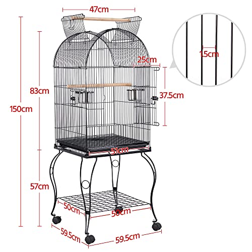 image for Yaheetech 150cm Parrot Cage Open Top Budgie Cage Large Bird Cage with 