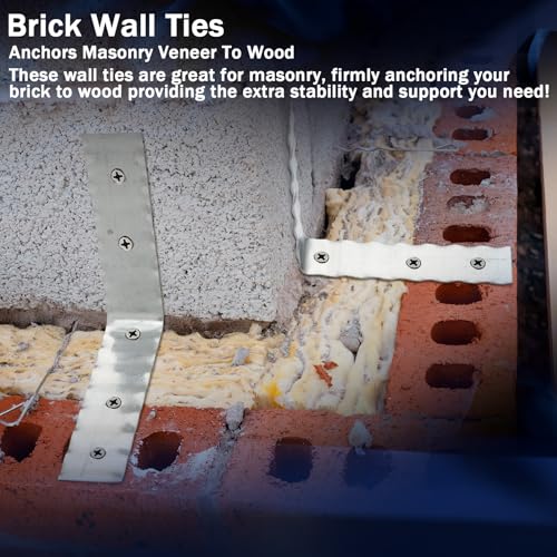 LEIFIDE 200 Pcs Corrugated Brick Wall Tie 0.88" x 6.56" Heavy Duty 22 Gauge Steel Rust Resistant Ties for Wood Frames for Extra Stability and Support by LEIFIDE - Image 3