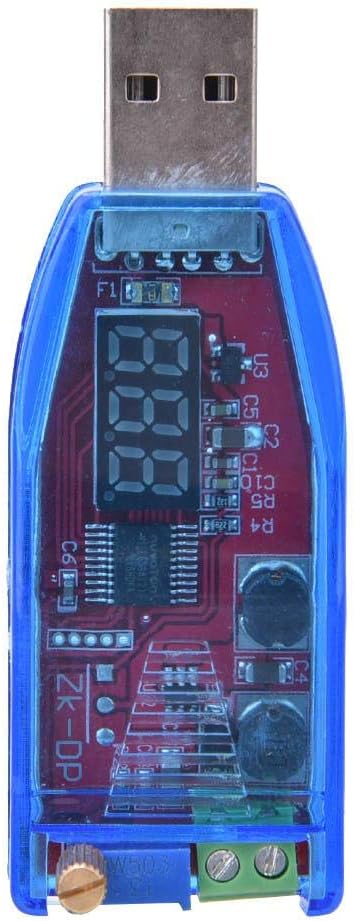 Walfront DC to DC Voltage Regulator 5V to 1-24V Step Up/Down Converter Module USB Adjustable Power Supply Module