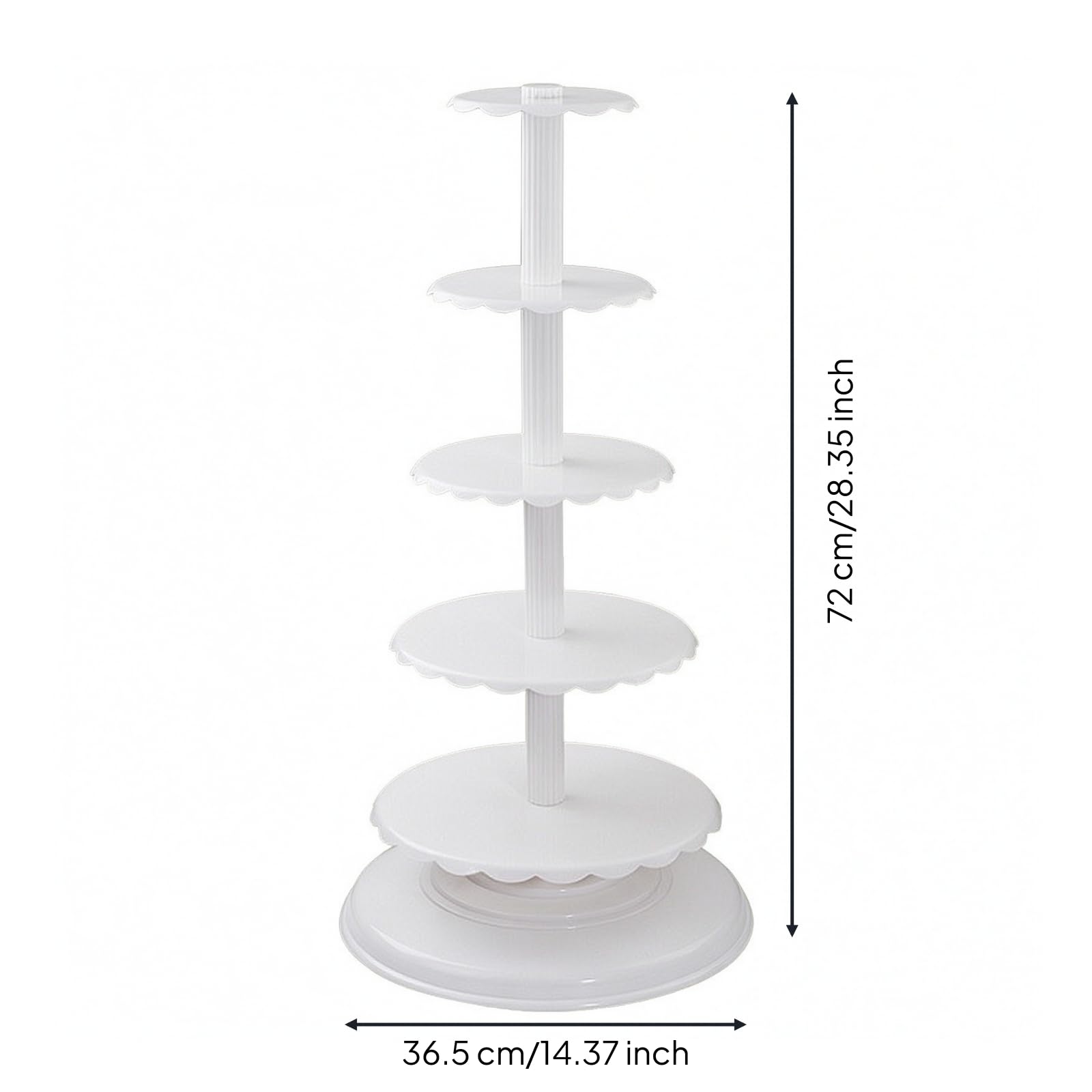 Baoblaze Présentoir à sserts à Six Niveaux avec Colonne Centrale Haute et Socle Large pour Exposer Gâteaux et Tartes Lors Réceptions et Événements Professionnels