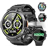 Militaire Montre Connectée Homme avec LED Lampe, 1000mAh/1.53