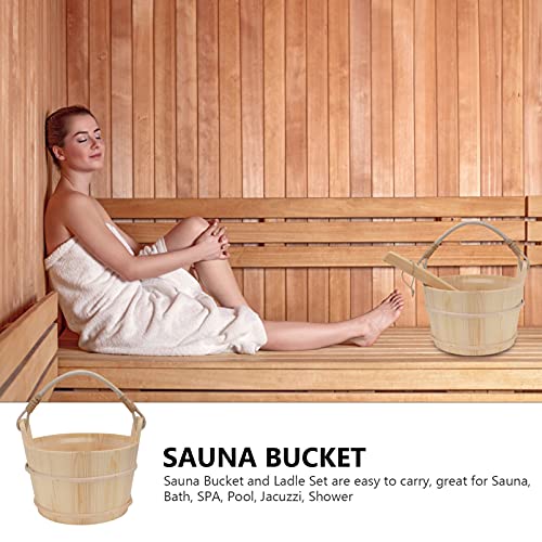 Cabilock 1 Conjunto Barril De Sauna Conda De Banho No ?o Poço Desejos De Água Balde De Chuveiro Japo