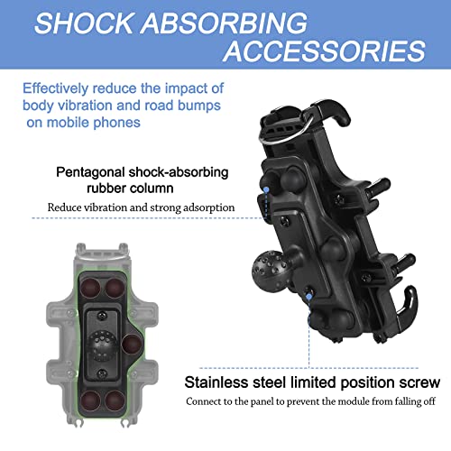 Image of LAZORA Phone Holder for Motorcycle Aluminum Alloy Material Sturdy and Durable Two U-Bolt Base 360Rotating Suitable for 4.7 inch- 6.8 inch Cellphone Material Sturdy and Durable Base Rotating (2913)