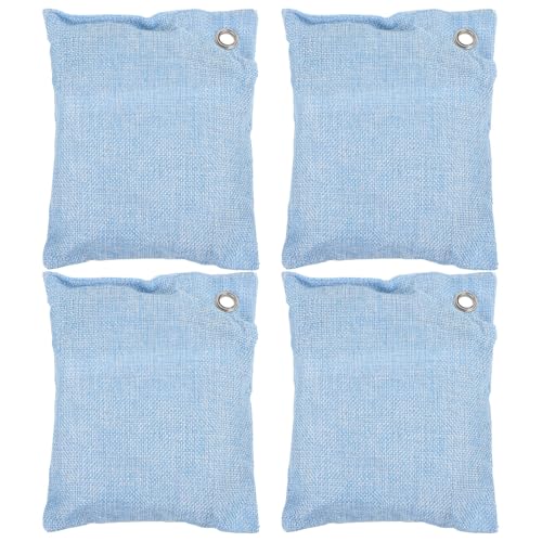 PHENOFICE Bolsa Purificadora de Aire Carbón Activado de Bambú para Eliminar Olores y Absorber Humedad, 4 Piezas, Material Lino y Tela No Tejida, Adecuado para Coche y Oficina