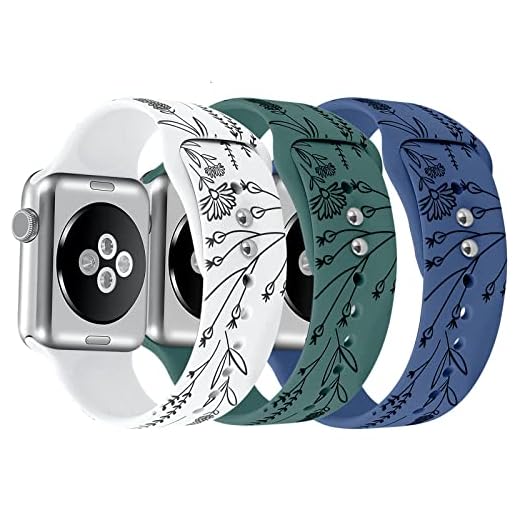 Pacote com 3 pulseiras esportivas femininas compatíveis com Apple Watch séries 7, 6, 5, 4, 3, 2 e 1 de 38 mm, 40 mm, 41 mm, 42 mm, 44 mm e 45 mm, SE