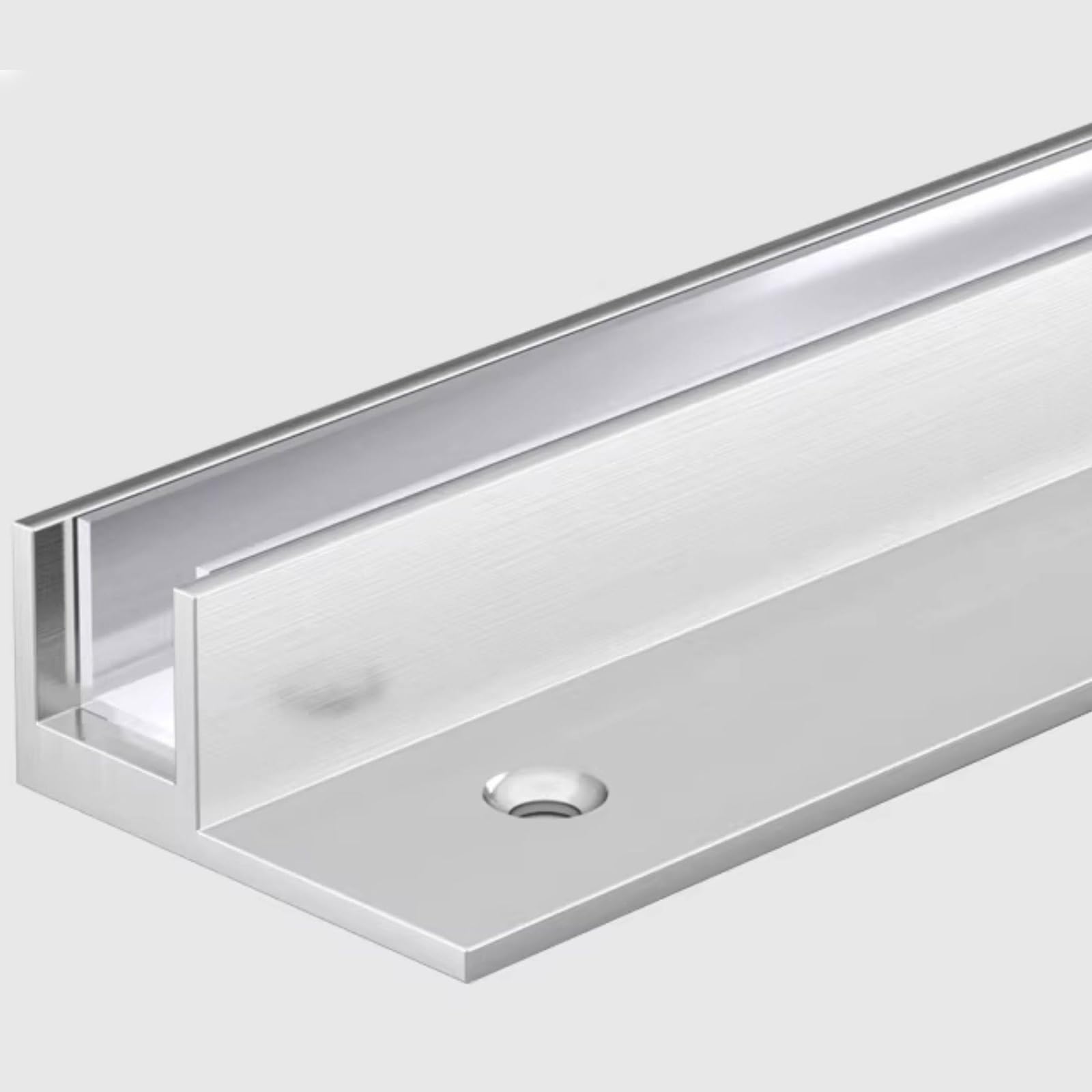 AMUFJJ Stainless Steel F Channel for 5/16" 3/8" 1/2" Glazing Shower Screens, Hidden Waterproof Partition Glass Channel Profile, Recessed Dividers Fixing Strip(Fits 8mm Glass,42inch/107cm)