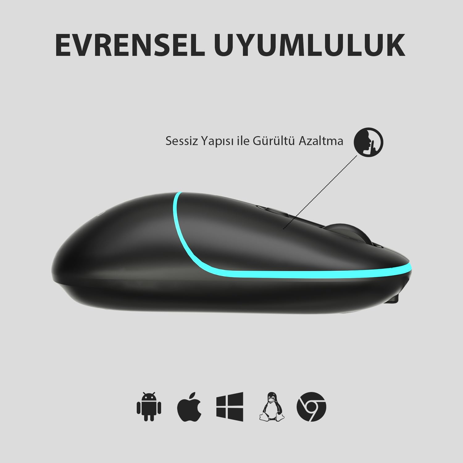 Lenovo lecoo WS210 Dual Mode RGB 2.4GHz WiFi+ Bluetooth per destrorsi e mancini compatibile con Windows, Linux e Mac 1600DPI 6 tasti di ricarica silenzioso compatto wireless mouse ottico nero