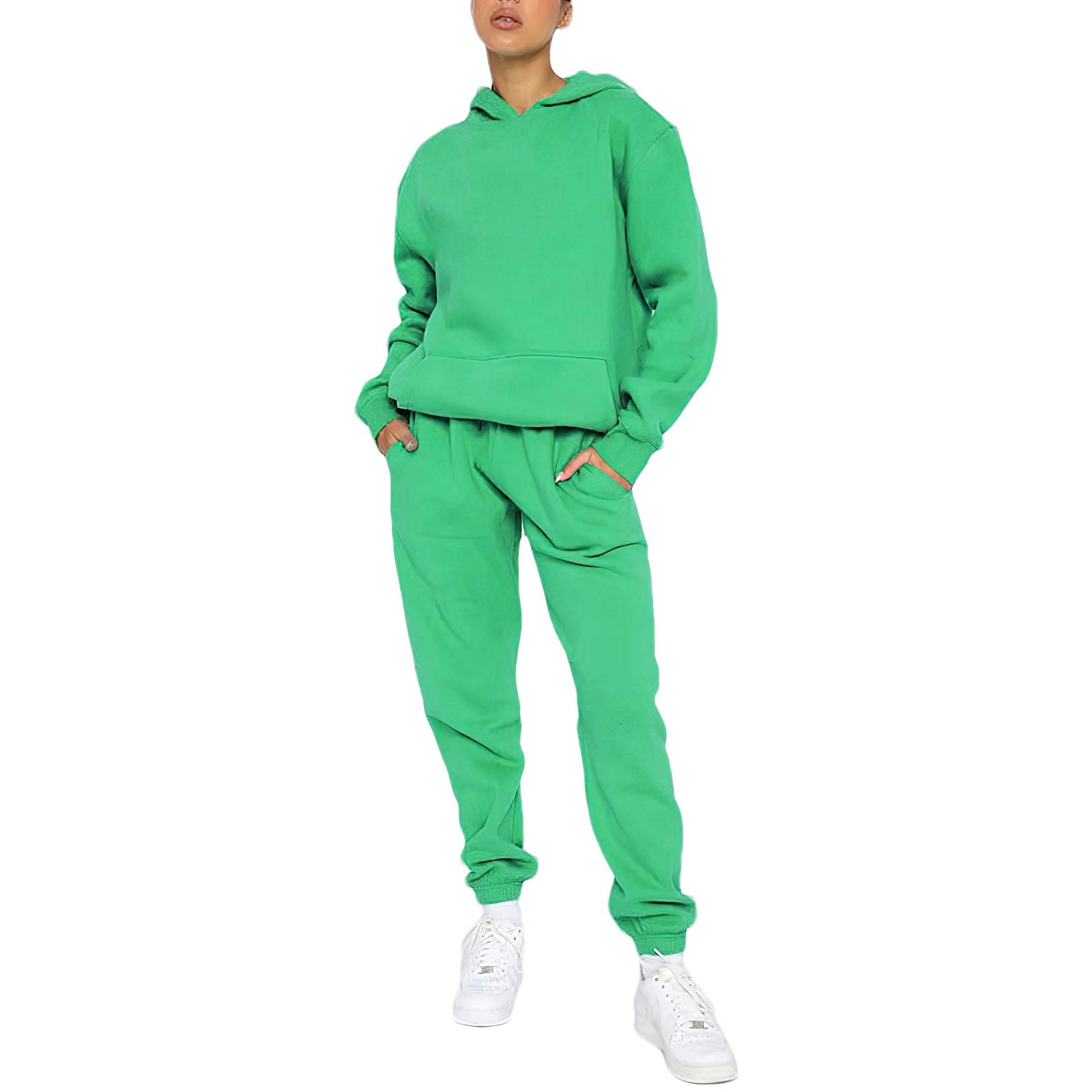 amropi Survêtement Femme Ensemble Chaud Pullover Sweat-Shirt à Capuche et Pantalon Jogging