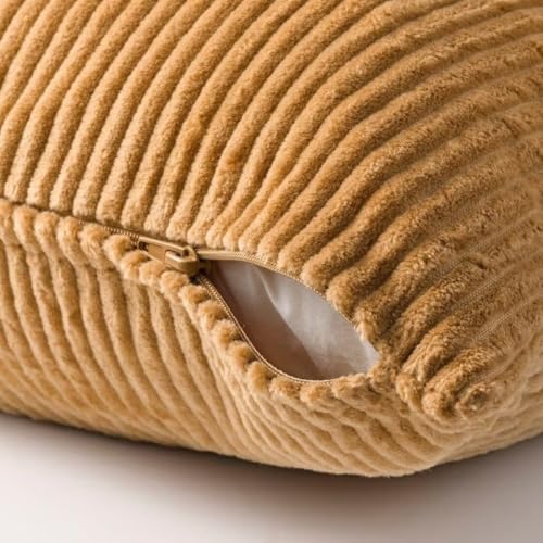 Image of Guffaw Corduroy Rectangular Cushion Covers, Size 12x18, Pack of 2, Multiple Colors (1, Coffee Brown)