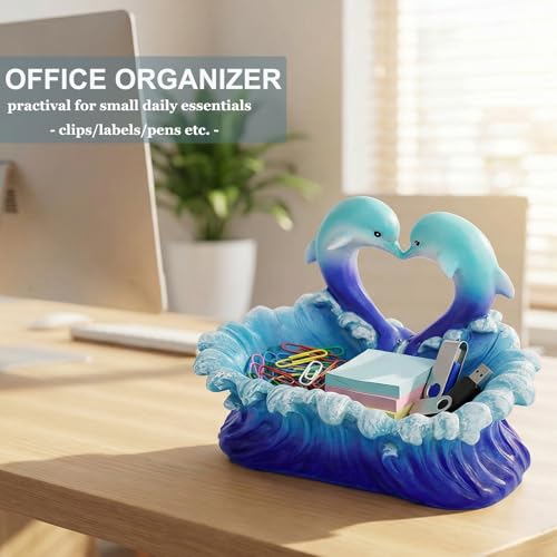 Estatua de delfín con diseño de corazón miniatura 5