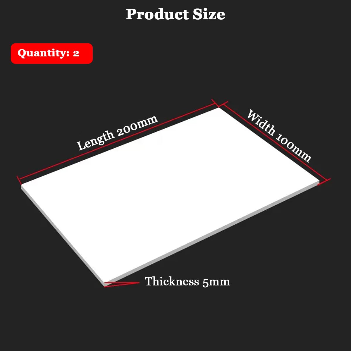 Hojas De Plástico ABS Tablero De Plástico Blanco Que Hoja De Vidrio Moldeable Disponible En Varios Tamaños,100 * 200 * 5mm(2pcs)