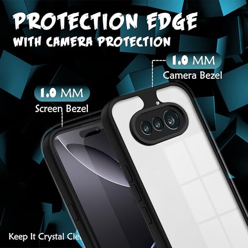 Image of V-TAN Back Cover for Nothing Phone 4A | TPU | Transparent Crystal Clear Case Compatible with Nothing 4A | Camera Protective Shockproof Mobile Cover Design (Black)