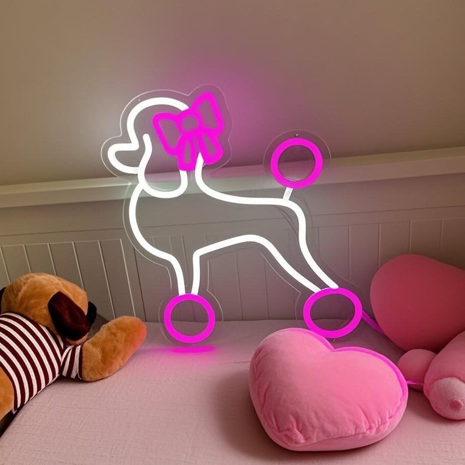 Neon dog Signfor Wall Decor,Cute Neon Light Animal Neon Sign for Bedroom,Girl Room,Pet Shop,Art Wall Decoration,Pink Ne on Light Birthday Gift for Girl Boy Dog Lovers - Image 6