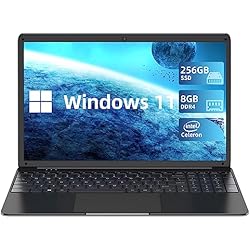 MENGHU Ordenador portátil de 15,6 Pulgadas, Windows 11, 8 GB RAM 256 GB SSD, Procesador Celeron N4020 (hasta 2,8 GHz), Ordenador portátil PC con 2xusb 3.0 (Negro)