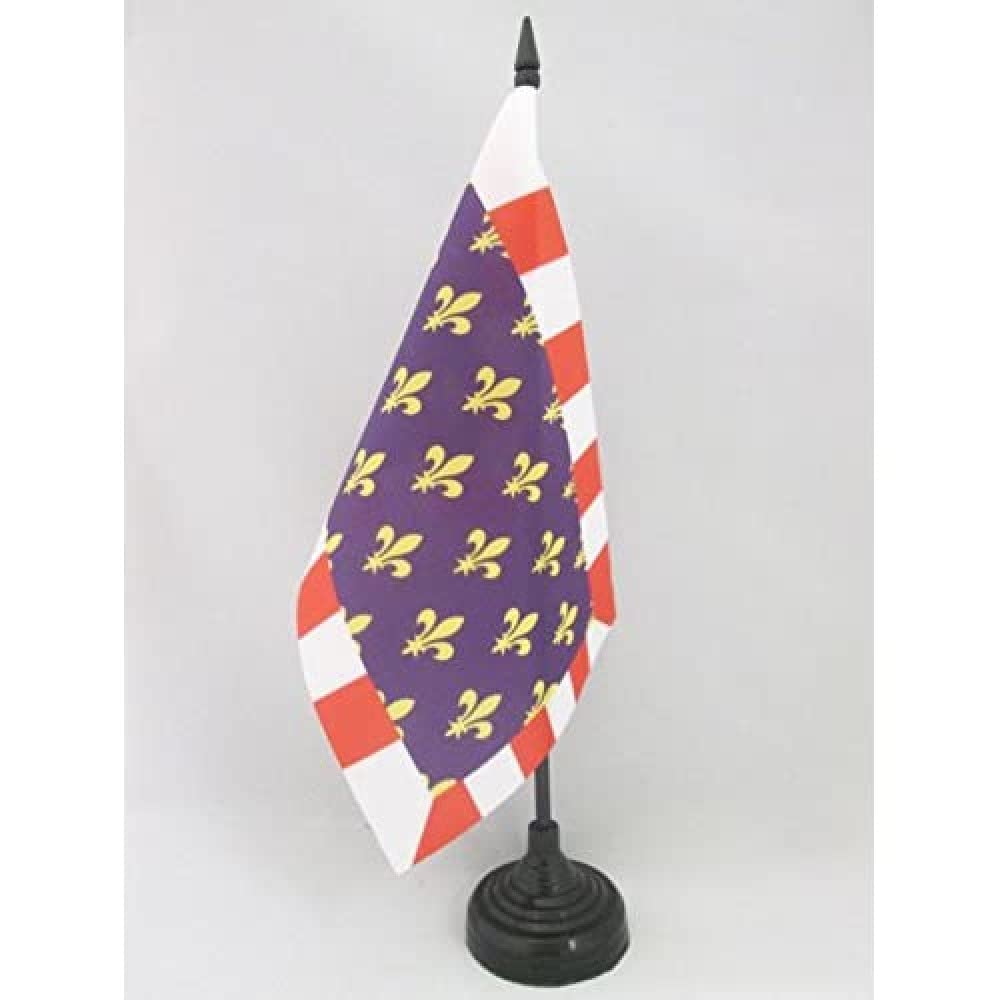Drapeau De Table Lorraine-et-Barrois - 21x14 Cm - AZ FLAG - Petit Drapeau Bureau En Polyester Avec Socle