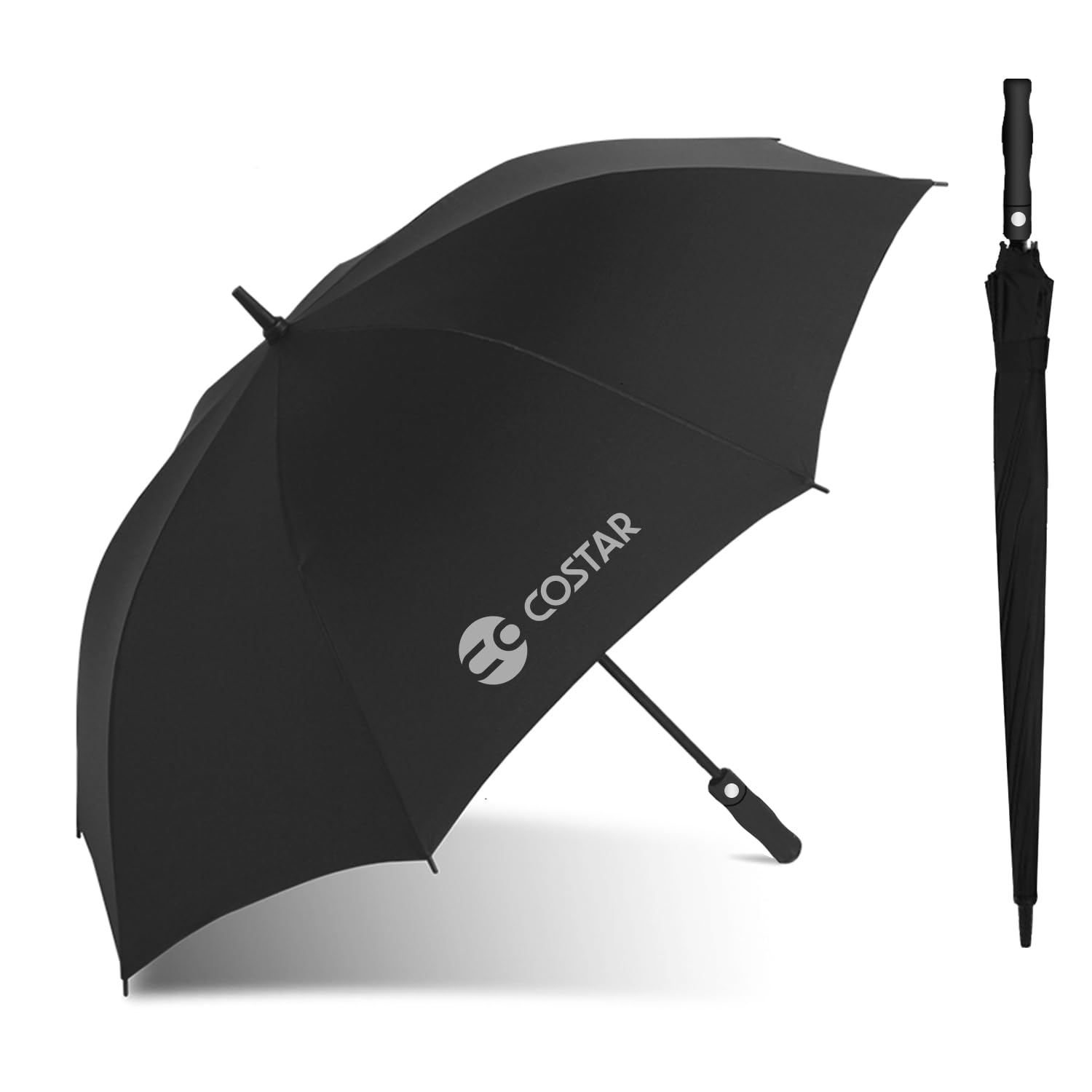 COSTAR Big Umbrella for Rain, 48 Inch Golf Umbrella for Rain Big Size, Suitable for 2-5 Men, Women and Family, UV Protection, Windproof, One-Click Auto Open, Black