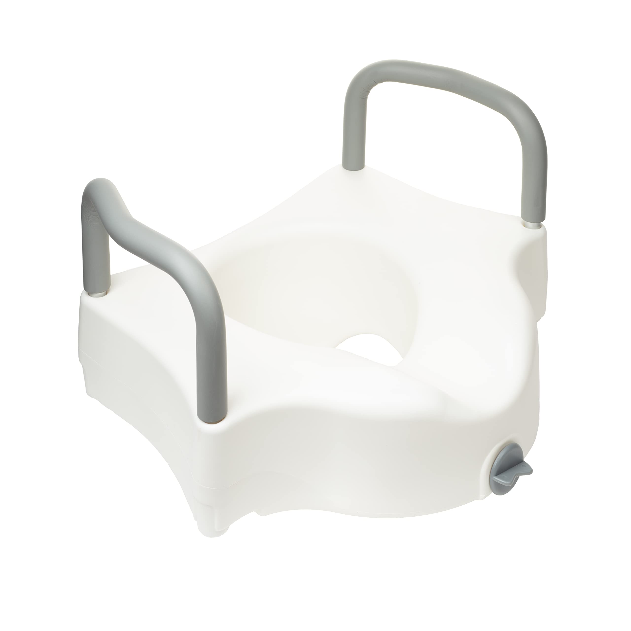 Rialzo WC Anatomico con Braccioli per Anziani e Disabili, Bianco | facilita sedersi e alzarsi dal water, anatomico con braccioli, fissaggio stabile regolabile, portata 100 kg