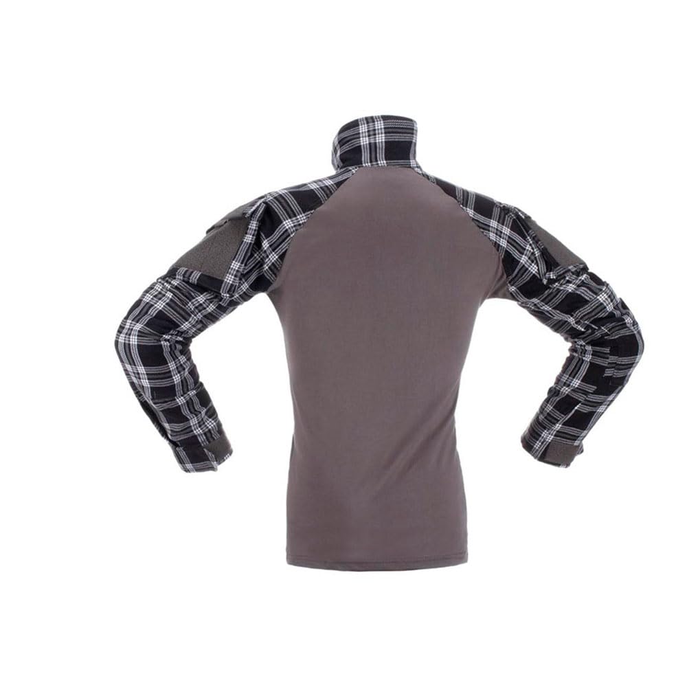 Invader Gear Camicia da uomo in flanella da combattimento Ubacs nera sotto gilet Top manica lunga