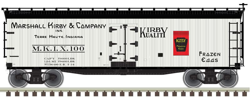 Atlas O Scale 40' Wood Reefer - 2-Rail - Marshall Kirby/MKIX (Frozen Eggs) #101