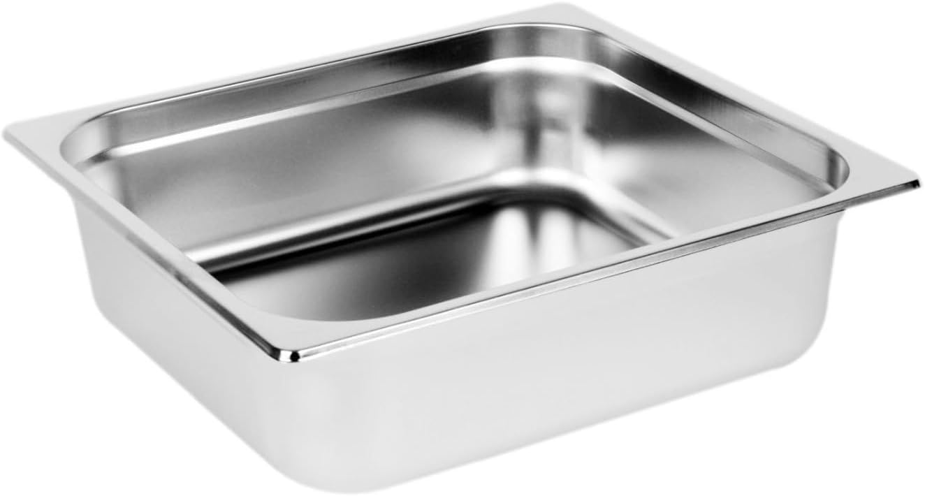 Soro Essentials- 2/3 Size 4" Deep Stainless Steel Anti-Jamming Steam Table Pan 24 Gauge- Chafer Food Pan Stackable Anti-Jam Steam Pans for Hotel Restaurant Supplies Party Buffet Event Catering