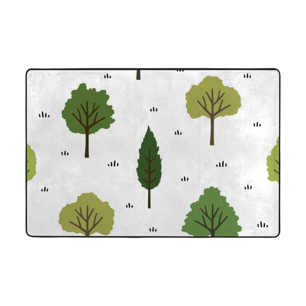 Tapis de sol arbre vert dessin animé pour la chambre d'enfant et le salon
