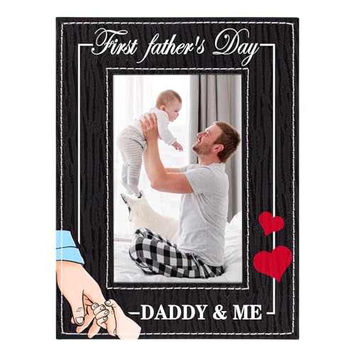 FaCraft First Fathers Day Picture Frames 4x6 First Father Day Photo Frames from Daughter Son Wife 1st Fathers Day Frame Gifts for New Dad New Father Boy Girl Baby First Time Dad Gifts