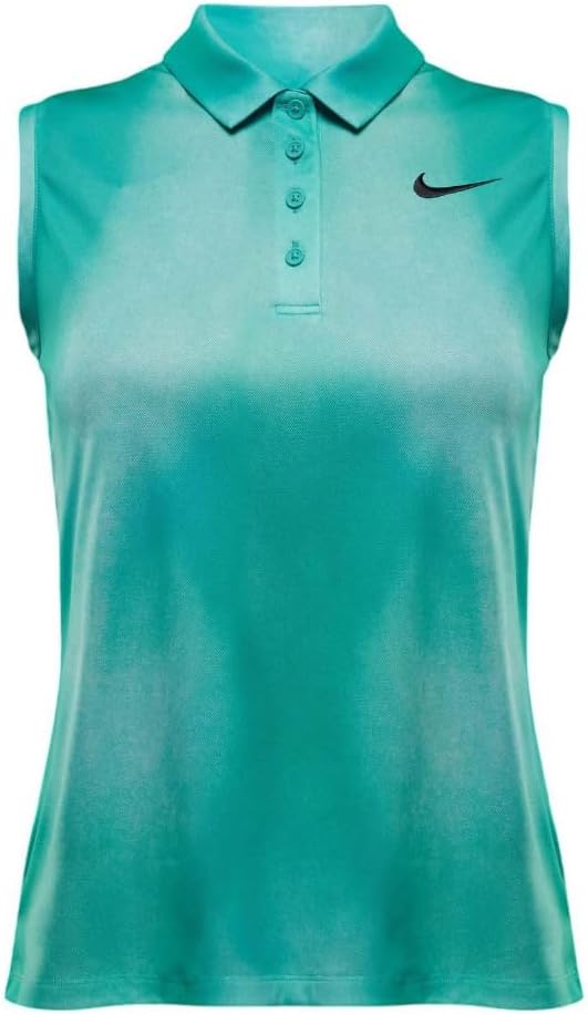 Nike Women's Sleeveless Dri-FIT Victory Printed Golf Polo, Glacier Blue/Green, X-Small