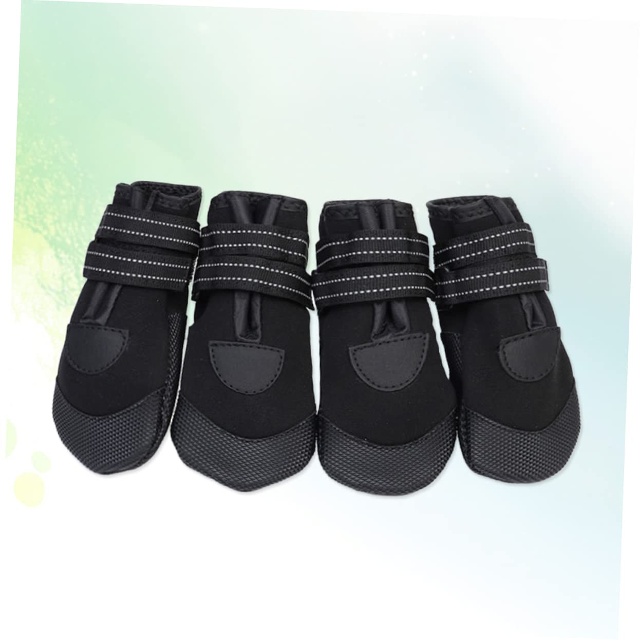 FOMIYES Lot de 2 Paires de Chaussures de Marche pour Chiens en Maille Réfléchissante Non Confortables pour Petits Chiens Bottines Noires pour Animaux de Compagnie 4 Pièces
