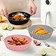 4 Stück Silikon Korb für Heißluftfritteuse, Airfryer Silikonform 20cm Wiederverwendbare, Air Fryer Silikon Einsatz Rund Universal, Heissluftfritteuse Zubehör Multifunktionale