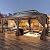 MELLCOM 12'x20' Hardtop Gazebo, Wood Grain Aluminum Frame Pergola with Galvanized Steel Roof, Outdoor Metal Gazebos with Curtains and Nettings for Patio, Backyard, Deck and Lawns