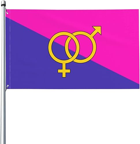 Bandera de orgullo heterosexual, 3 x 5 pies, resistente a la decoloración UV, bandera de jardín y patio al aire libre con ojales