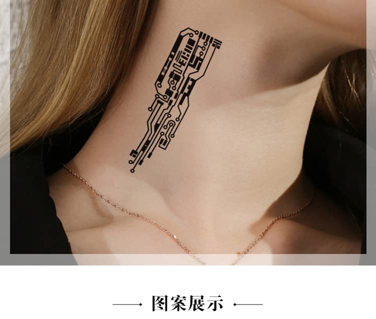 Miniatura 3 de 30 patrones diferentes, calcomanías de tatuaje oscuro, impermeables, duraderas, simulación de tatuaje, unisex, calcomanías temporales (Q)